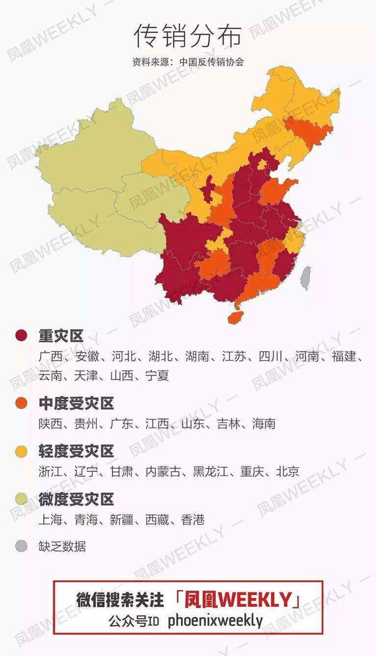 目前中国的传销重灾区主要分布在中部和南部地区,包括河北,河南,湖北