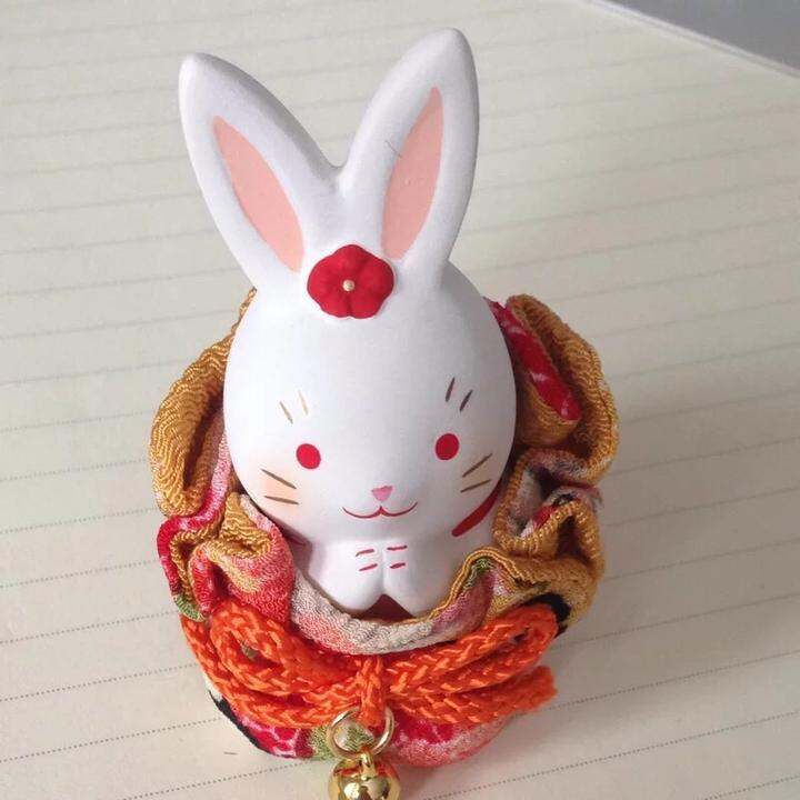 日本烧药师窑陶土汽车摆件装饰,招财兔祈愿兔.都好可爱啊