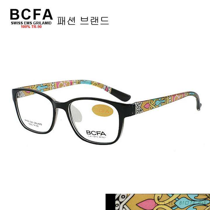 90% BCFA韩国TR90近视眼镜框女方框亮黑软