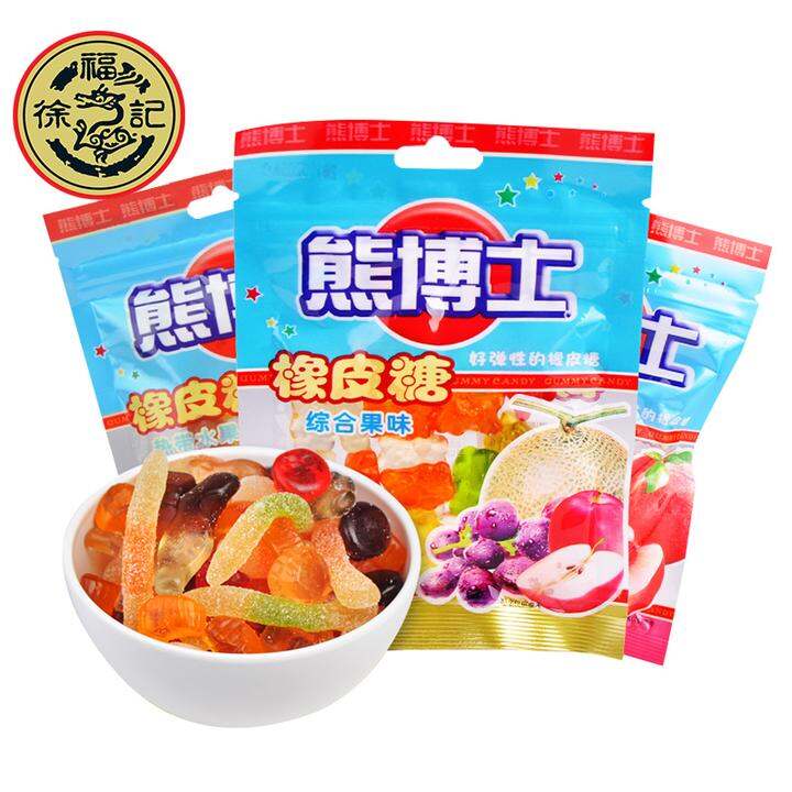徐福记熊博士水果橡皮糖果汁软糖儿童休闲零食