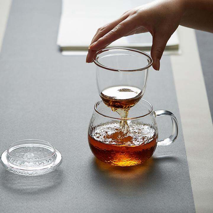 30-kokolly茶杯玻璃杯办公室花茶杯男女杯子过滤泡茶玻璃杯带盖水杯