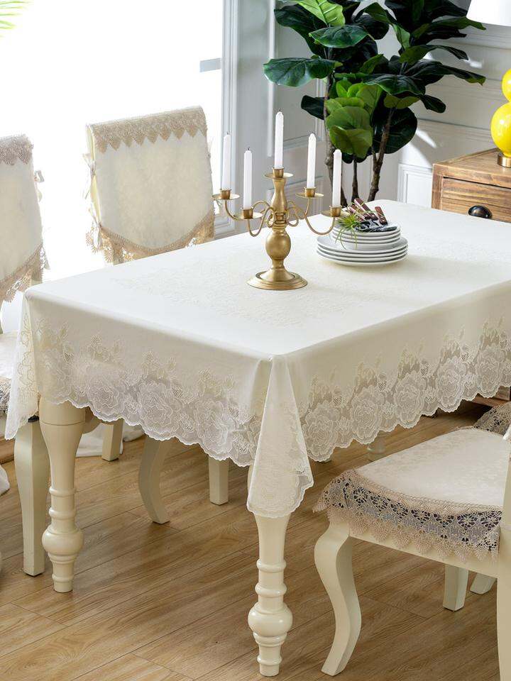 进口玫瑰花pvc桌布防水餐桌布正方形长方形塑料桌布欧式蕾丝台布