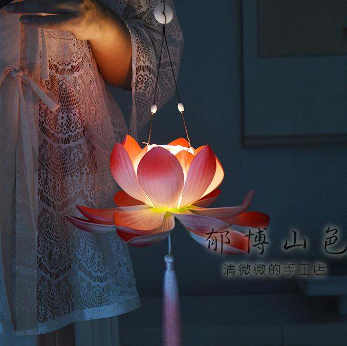 【已补货】荷花灯笼 传统古风中国风汉服拍照手提仿真莲花灯原创