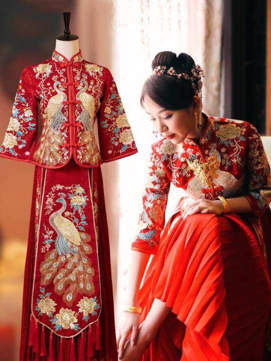 接亲秀禾服新娘2020新款结婚敬酒中式嫁衣礼服中国风婚纱秀和服女