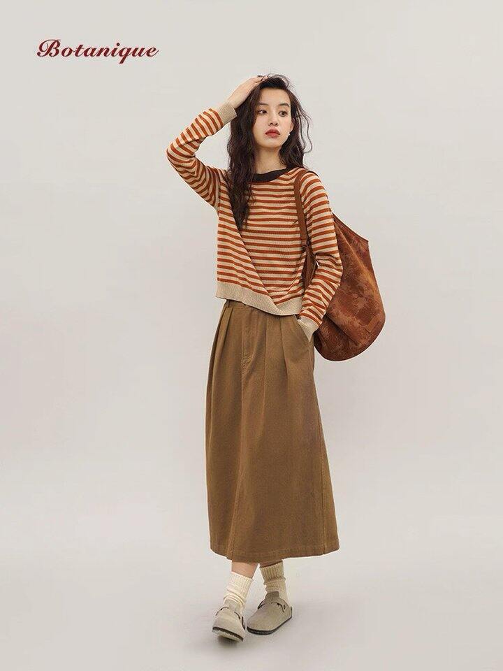 【植物学家】橘色羊毛薄针织衫➕卡其套装！💰89起