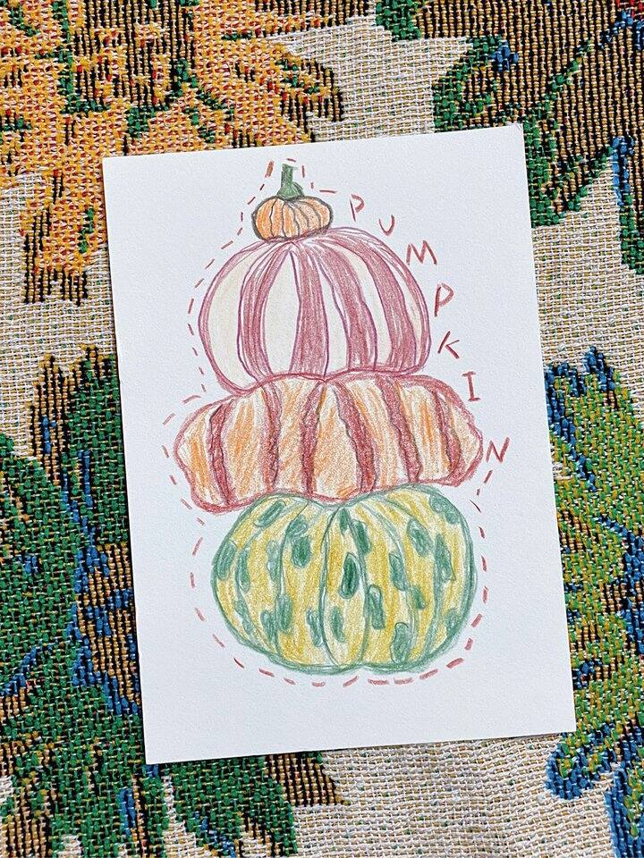 彩铅丨临摹了一幅南瓜叠叠乐🍂🧡