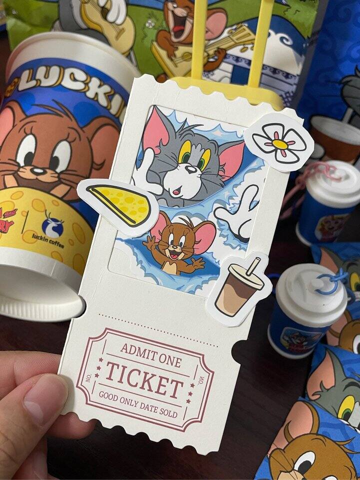 瑞幸✖️猫和老鼠🧀🧀自制透卡&票根书签