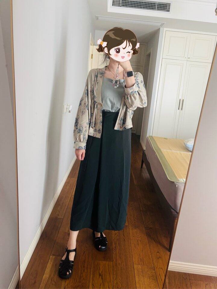 印花新中式飞机服外套