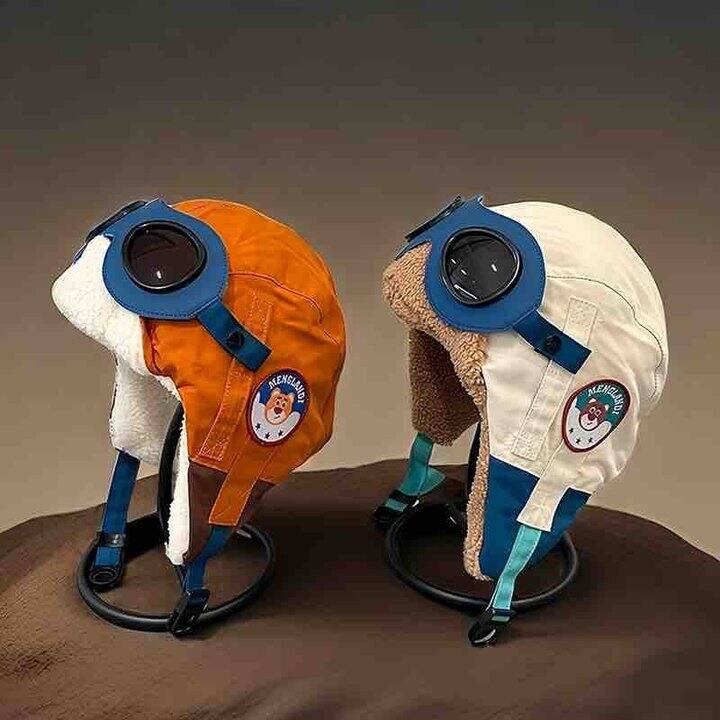 儿童雷锋帽冬季男童加绒加厚护耳保暖飞行员小孩学生女童宝宝帽子