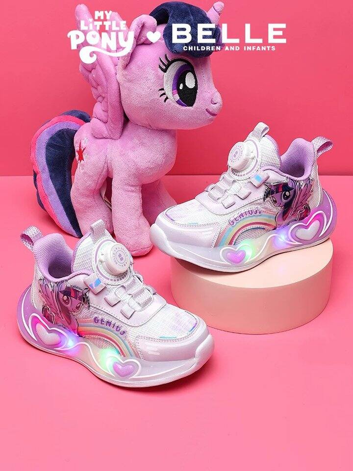 百丽童鞋小马宝莉联名闪灯鞋99.78，德训鞋111