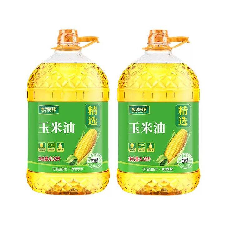 长寿花玉米油6.08L*2桶💰100.84，折50.42/桶