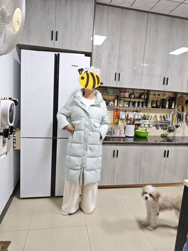 浅灰蓝羽绒服晒单