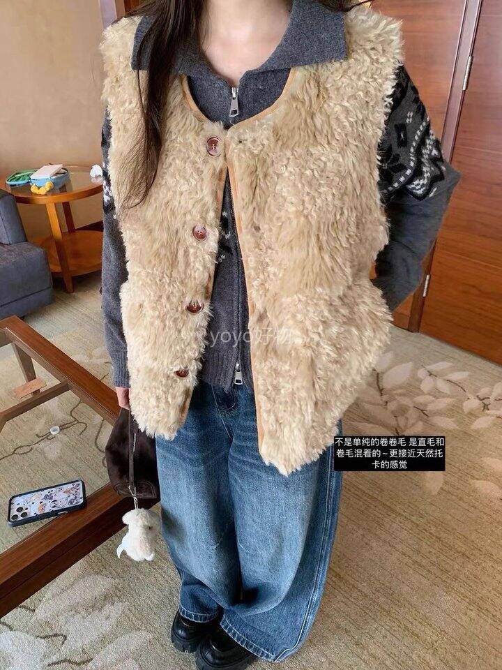 泰迪棕环保皮草马甲！💰89