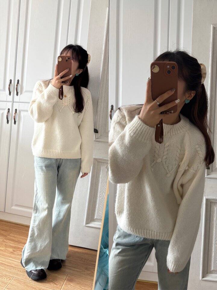 好看的白色毛衣