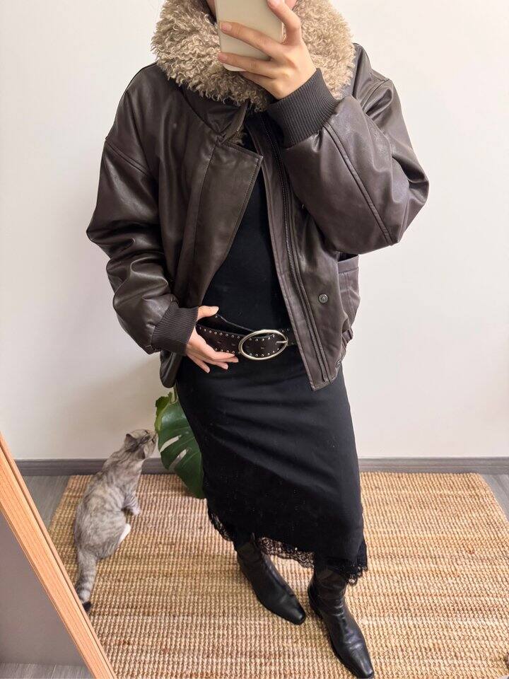 ootd皮衣外套