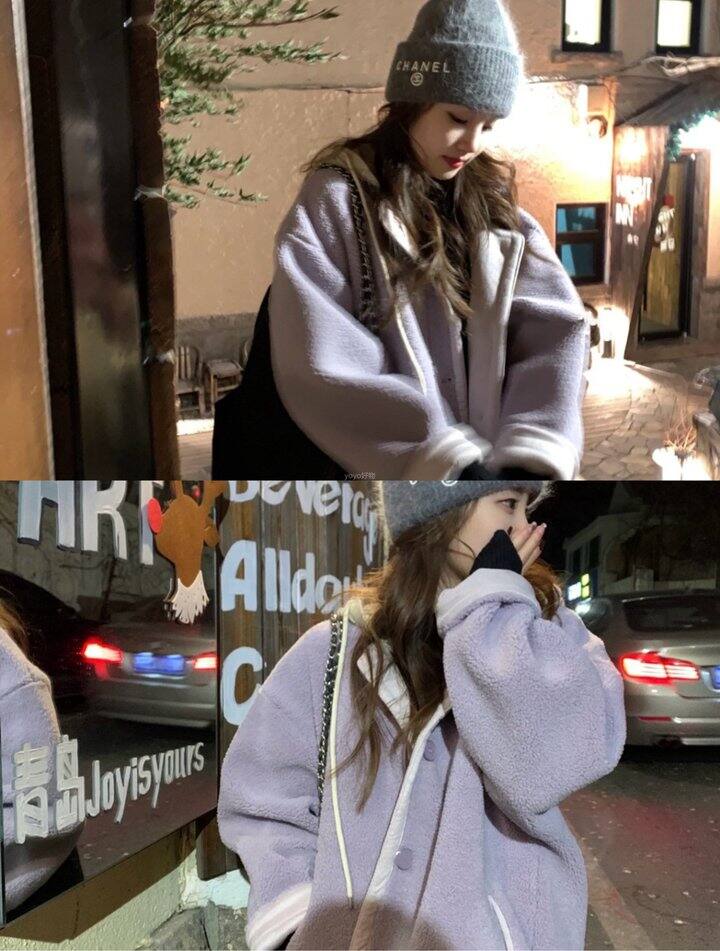 媌老板同款！香芋紫羊羔绒外套！💰159限时