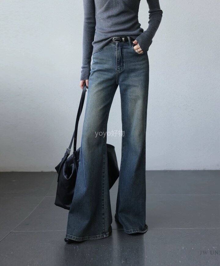 加绒加厚拖地阔腿微喇牛仔裤！💰109限时