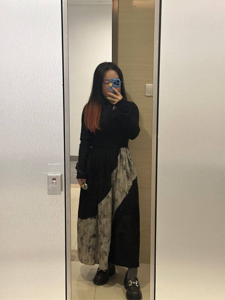 今日OOTD 水墨设计连衣裙