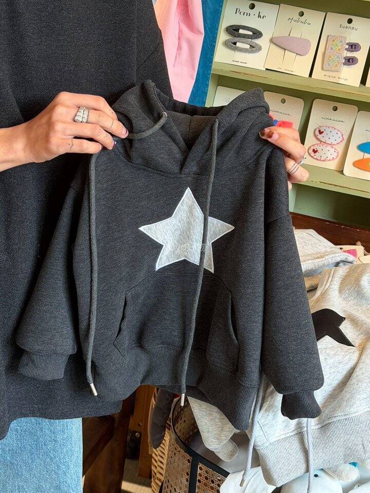 五角星加绒连帽卫衣！💰39.9可配亲子