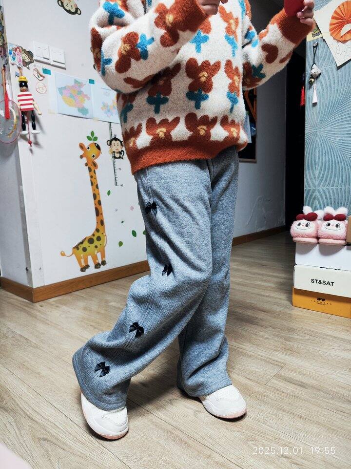 爱法贝女童蝴蝶结阔腿裤晒单