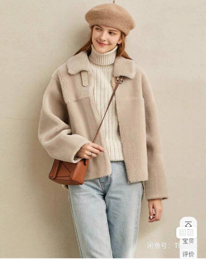 【出】全新有吊牌羊羔毛皮毛一体羊毛外套上衣