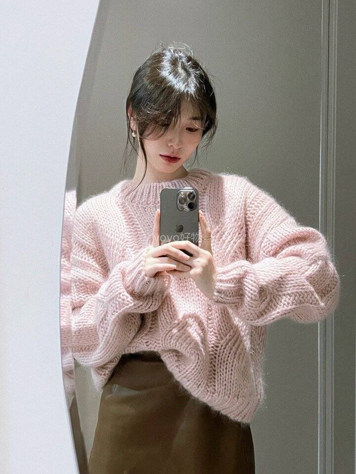 烟雾粉和焦糖棕💗🤎毛衣套装！💰89起