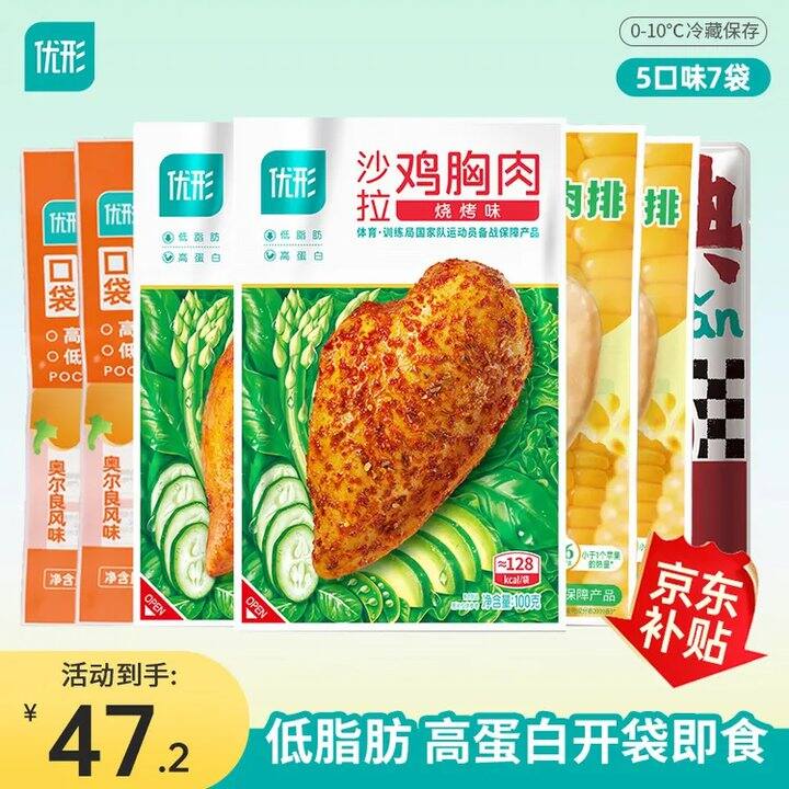 3.8/袋❗️优形 低脂高蛋白营养鸡胸肉 500g/7袋