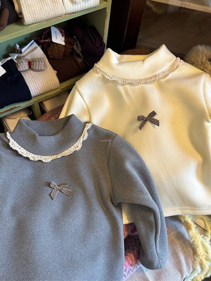 儿童密瓷绒花边领打底衫！💰29.9