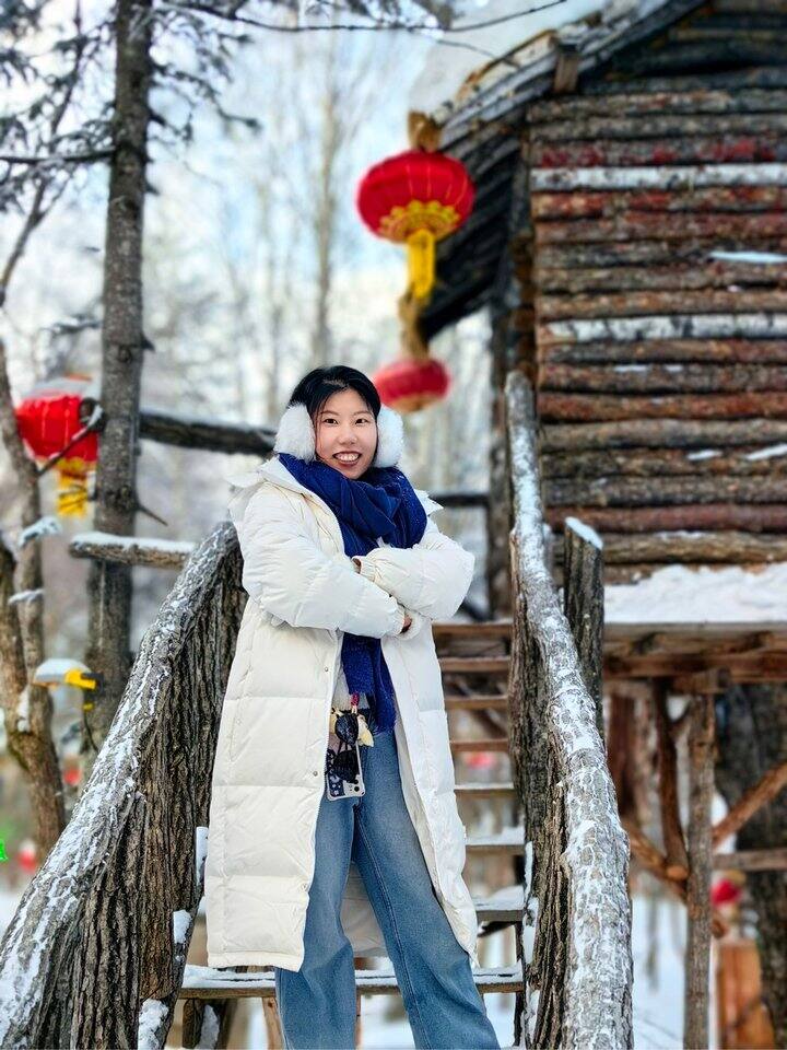 羽绒服的上身图❤