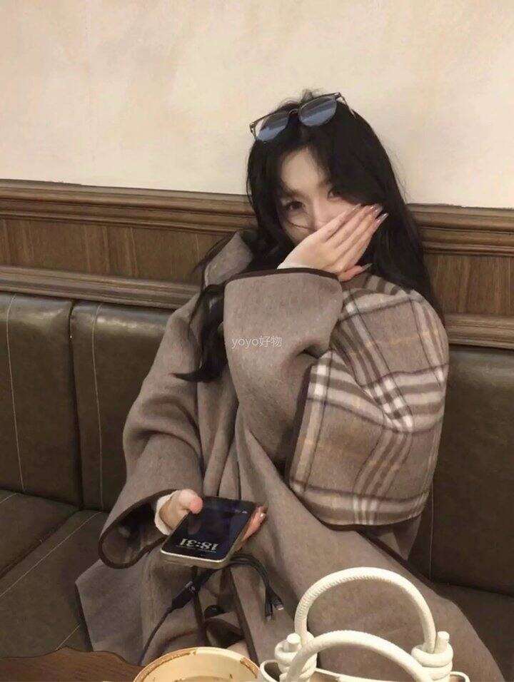 Fabrique同款泰晤士双生格纹双面呢大衣！