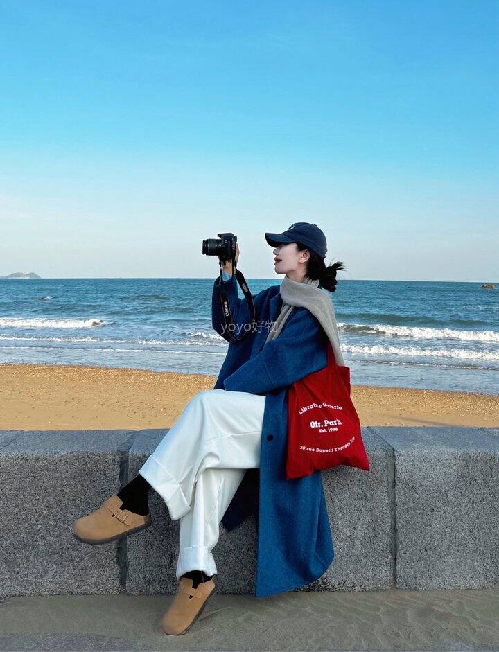 克莱因蓝双面羊毛大衣！