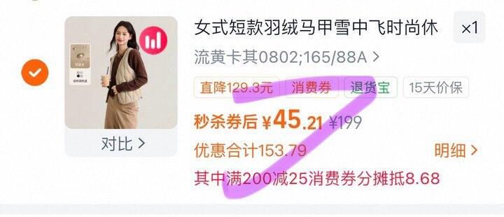 雪中飞羽绒马甲