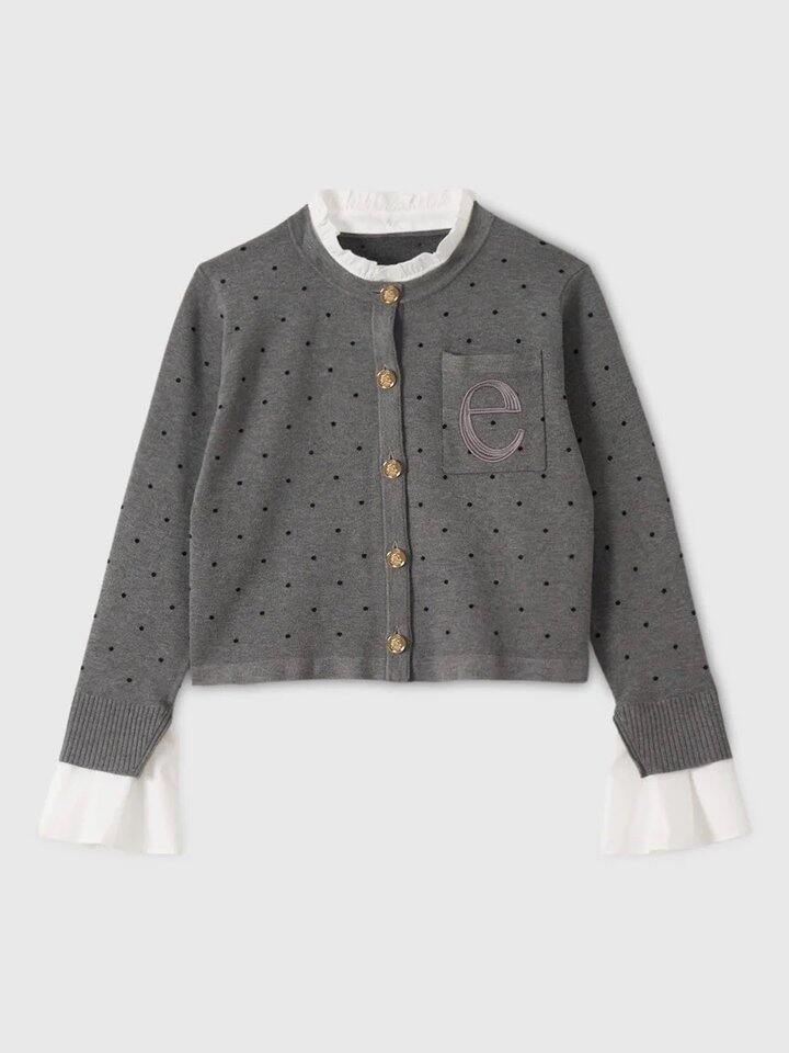 eimyistoire灰色波点针织开衫