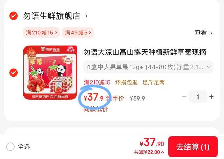 京东次日达 智利车厘子𝟓斤🈴集