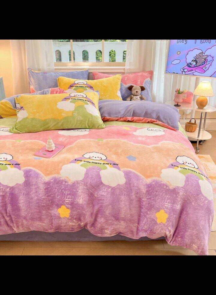 冲‼️99，多兰诗 牛奶绒四件套1.8米被套200*230cm，颜值高，舒适暖和，超好价