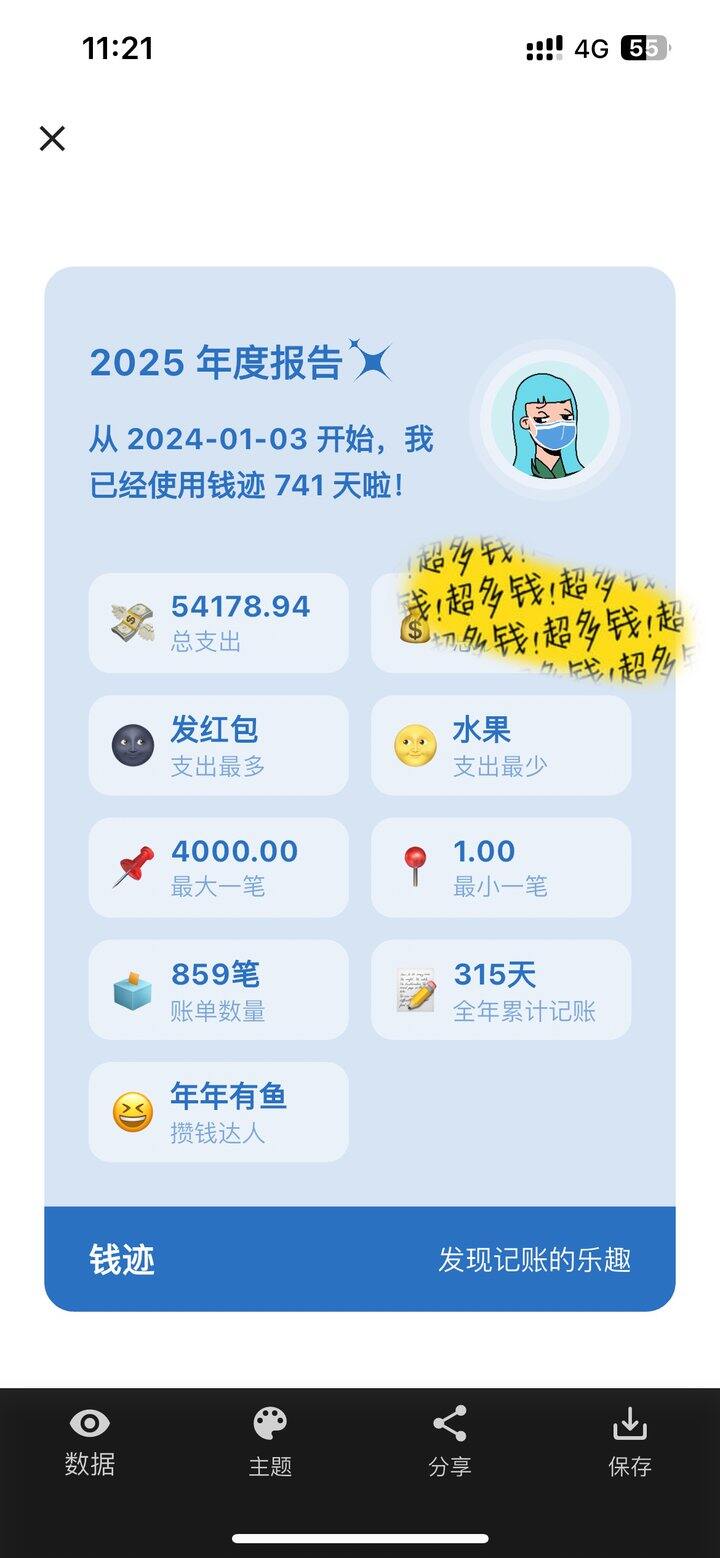 坚持记账两年了