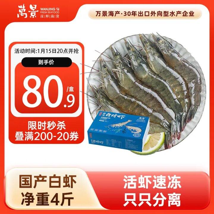 万景 北海鲜冻白虾💰20/斤