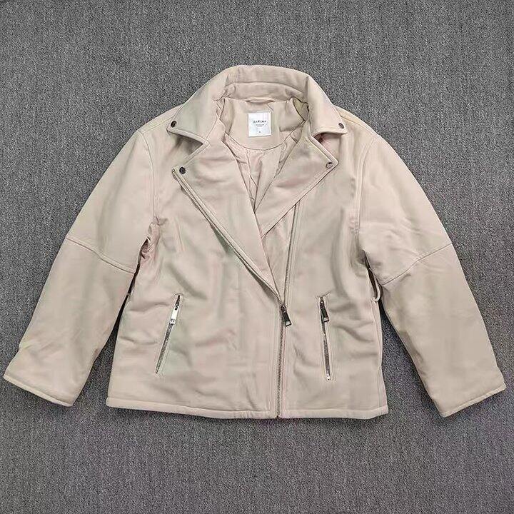 出 机车款翻领夹棉大衣外套