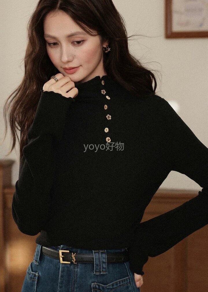 花扣半高领拉绒打底！💰59限时一天！