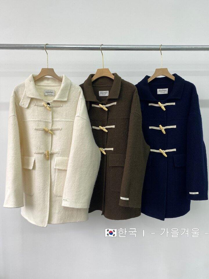 羊毛牛角扣大衣全新280包邮，路友联系改价