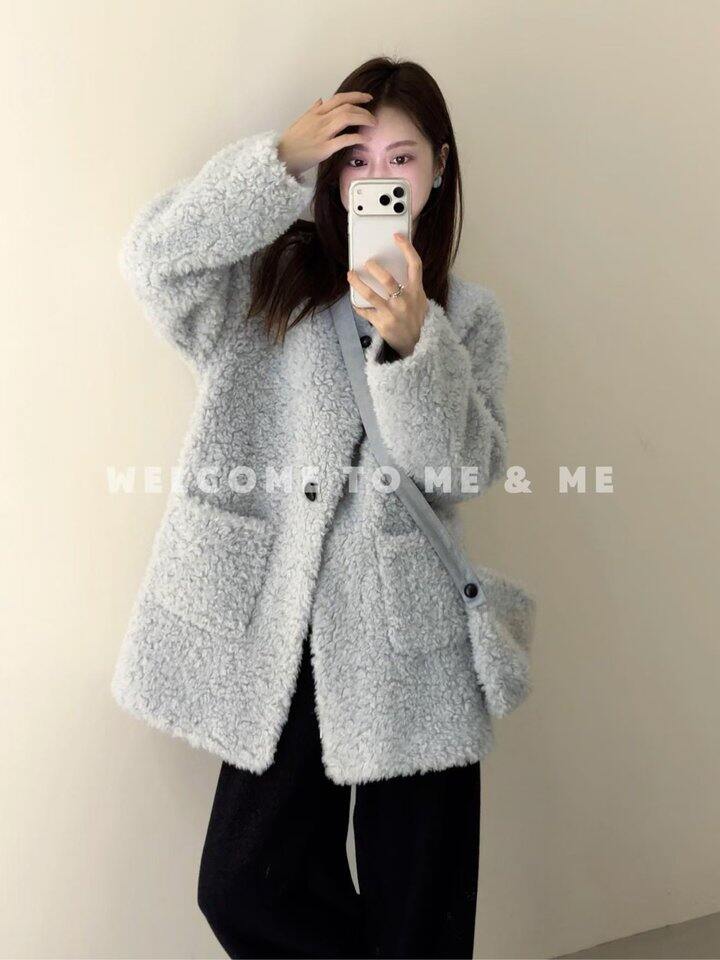 羊羔毛外套（含20%羊毛），意法的