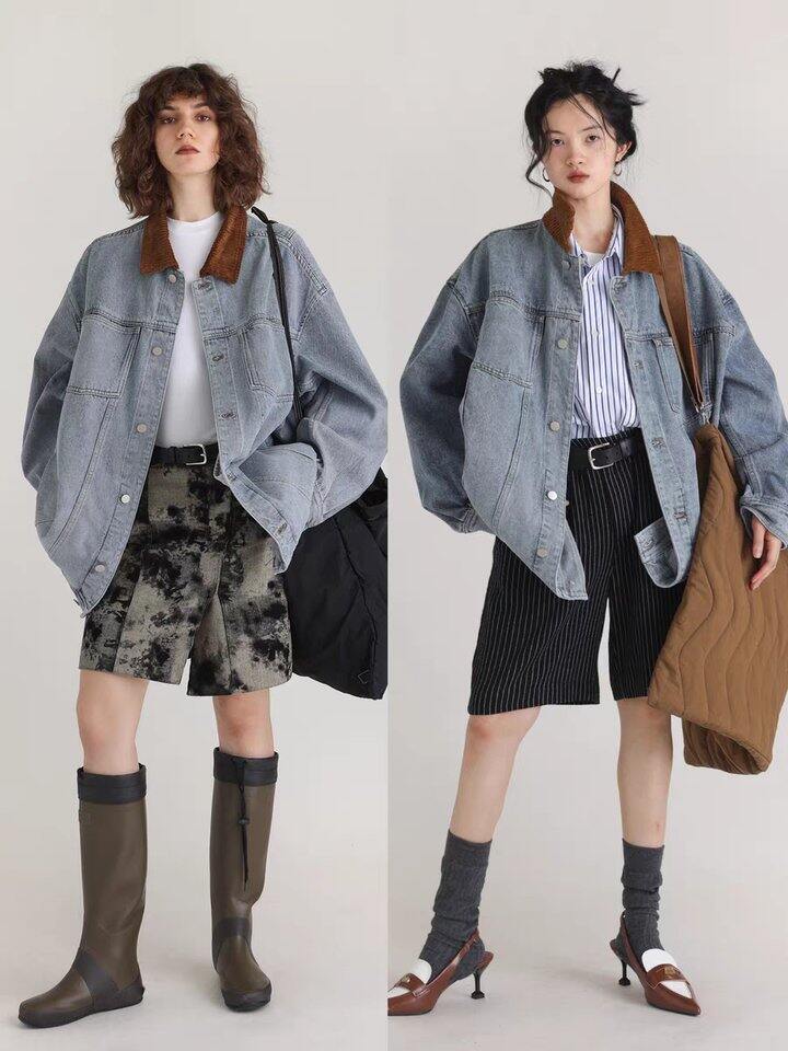 全新 ULD【明星肖战同款】牛仔外套男女春季宽松新款美式复古工装夹克女牛仔外套