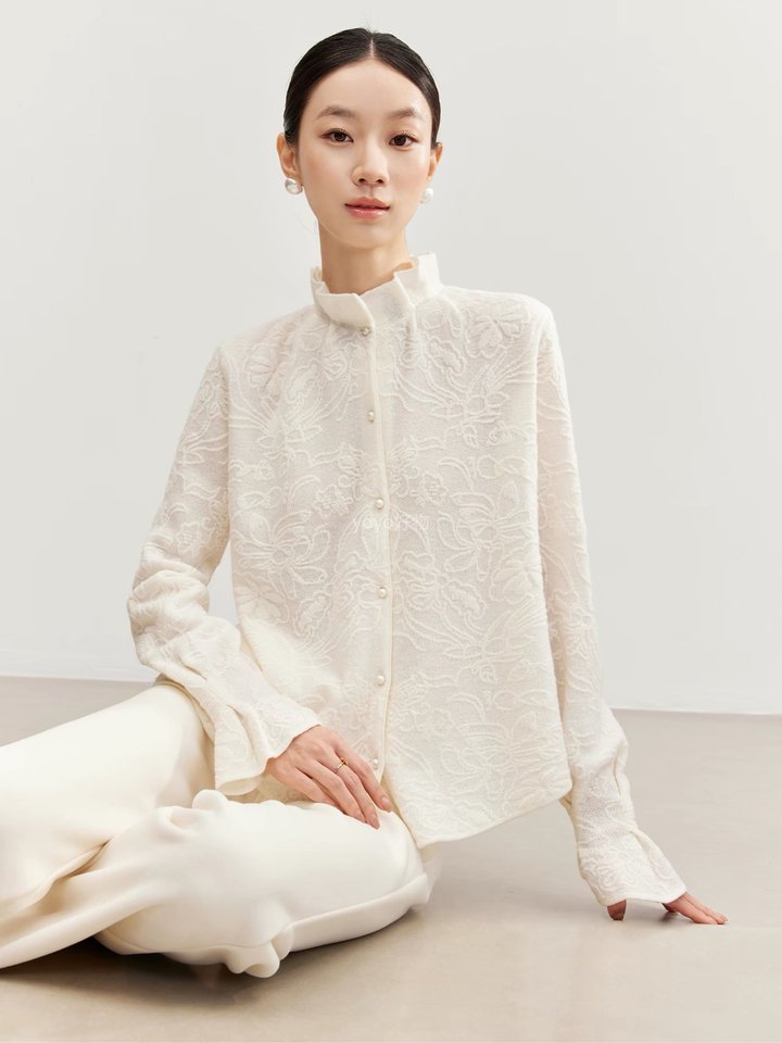 浮光立体提花珍珠扣衬衫！💰89