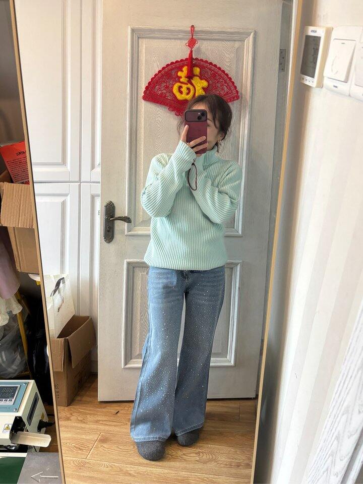 韩系高领针织衫