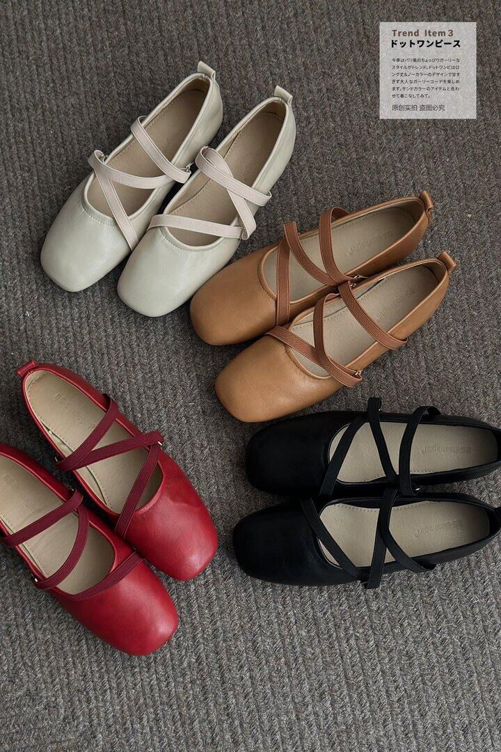 交叉绑带复古单鞋！💰99