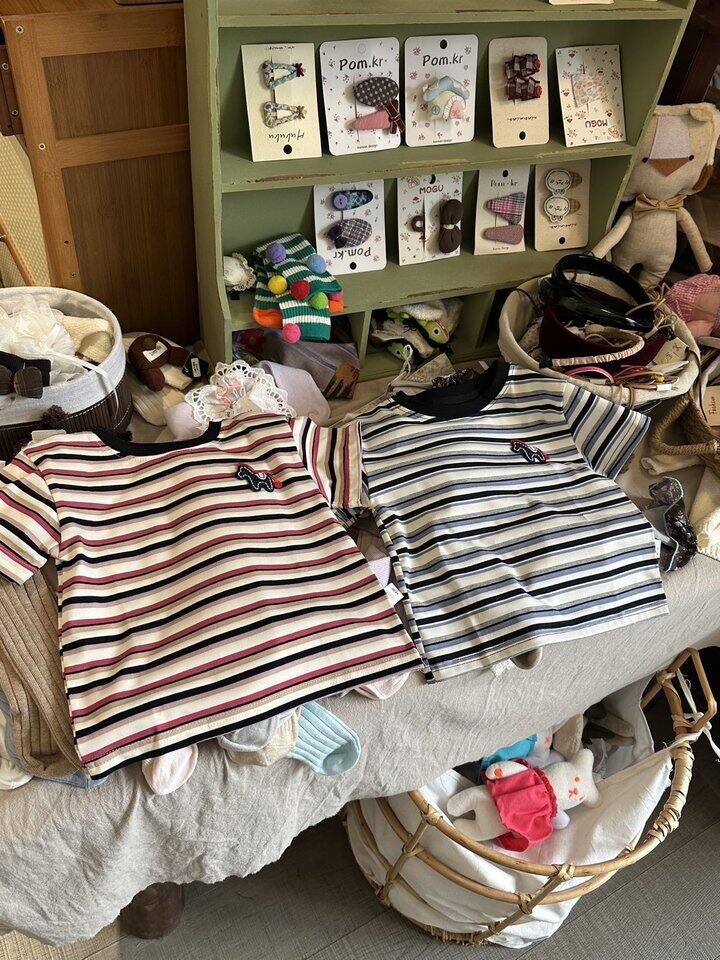儿童贴布小马条纹短袖T恤！29.9💰