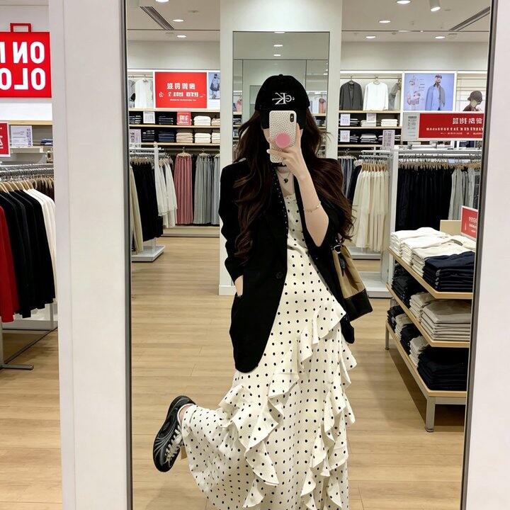 荷叶边波点吊带裙/半裙套装！💰129起