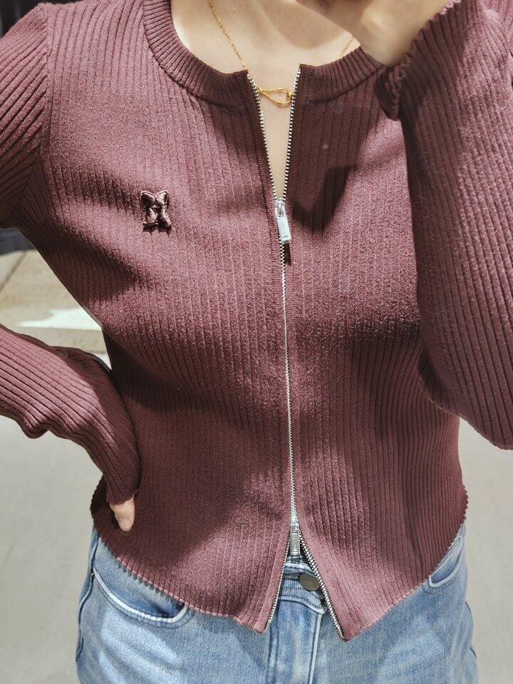 【线下购物】双头拉链针织打底衫