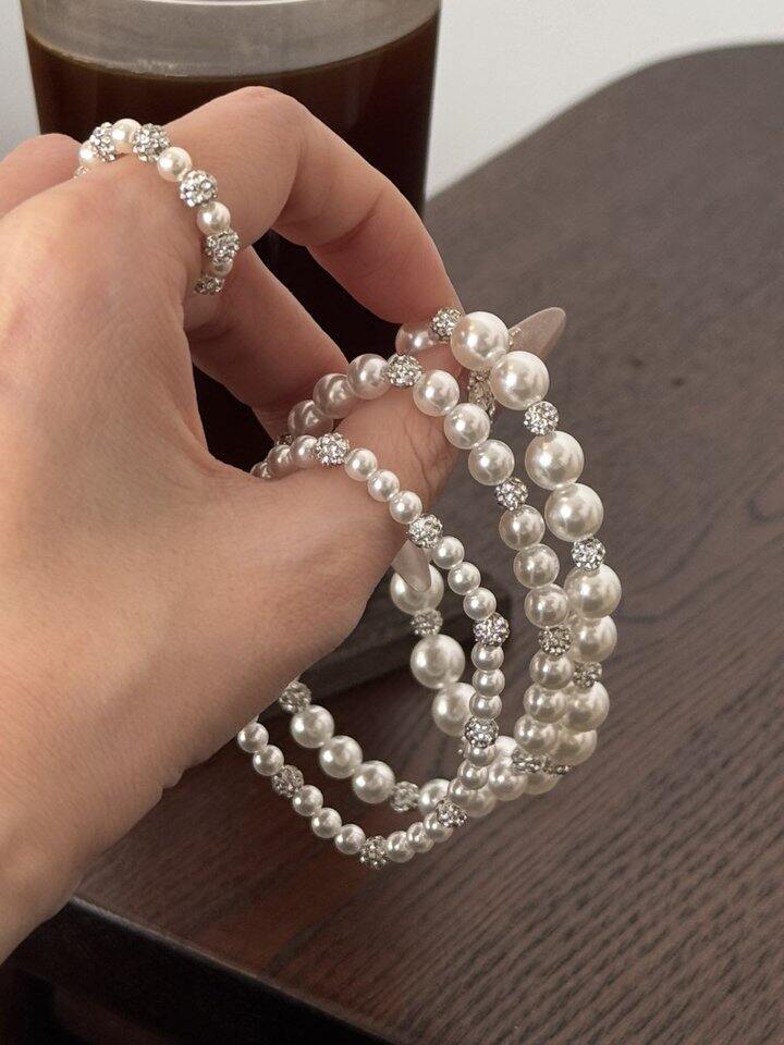 纯手工小灯泡闪钻珍珠手链/戒指