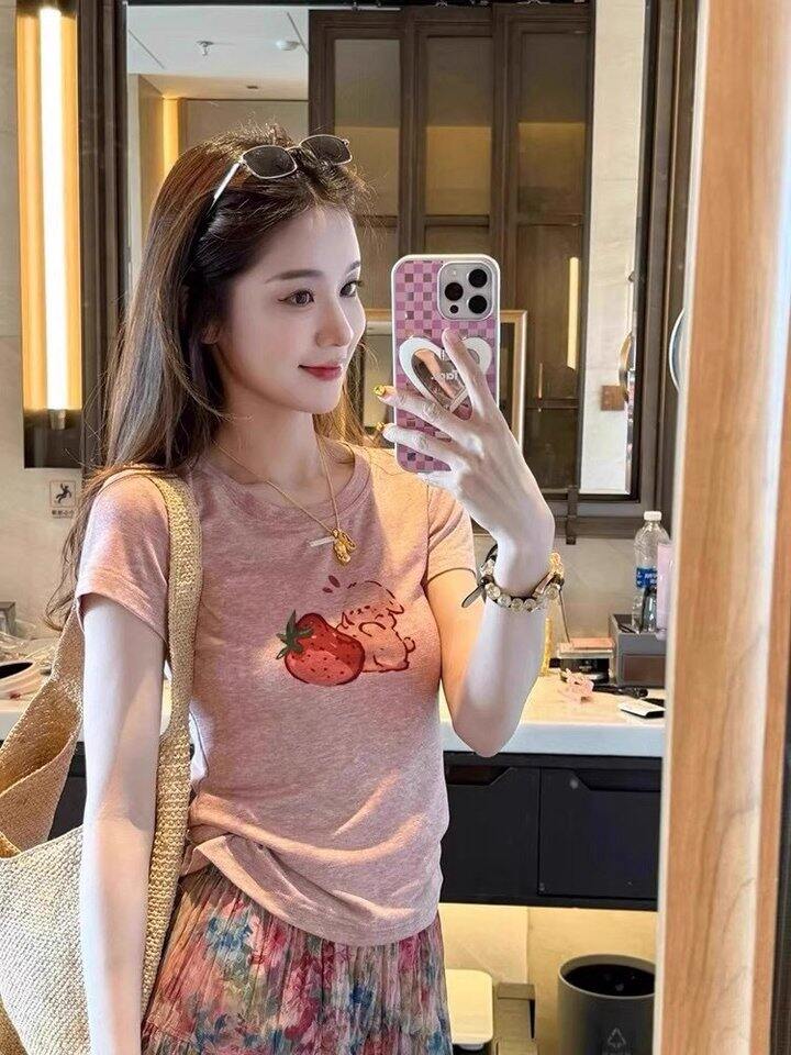 定染蜜桃粉短袖T恤！💰49.9